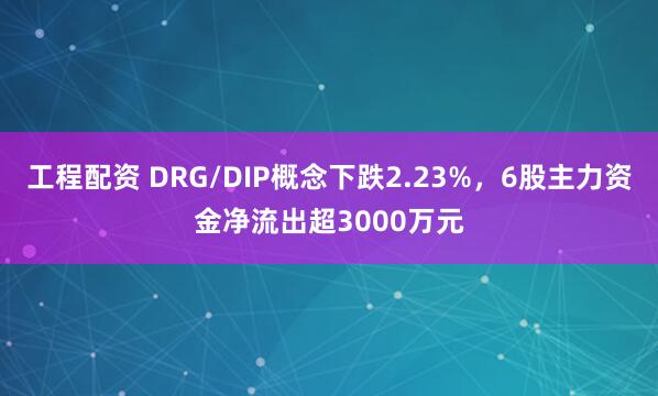 工程配资 DRG/DIP概念下跌2.23%，6股主力资金净流出超3000万元